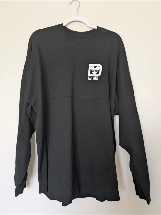 Walt Disney World Black Spirit Jersey Long Sleeve Tee Sz Xl - Picture 2 of 3